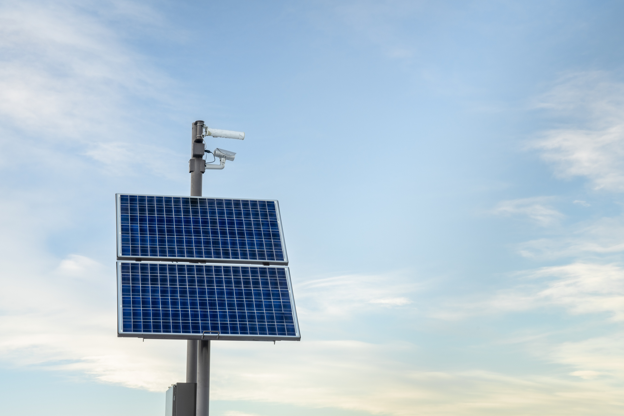 Security camera with solar panels 